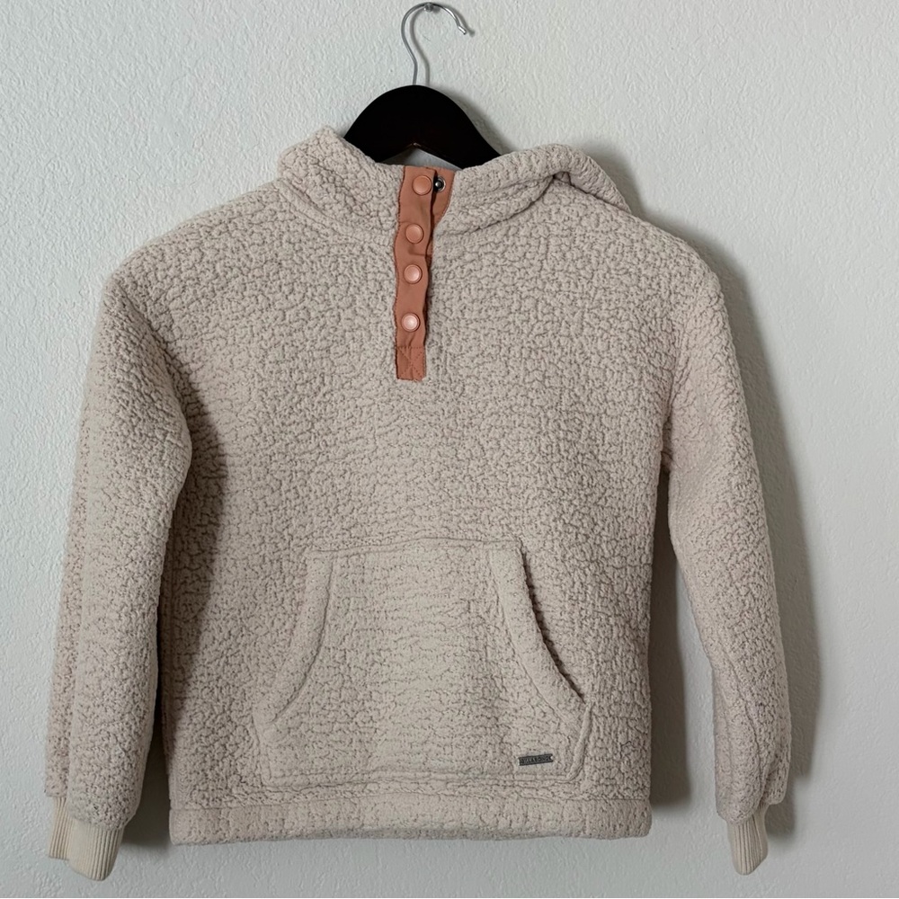 Billabong Girls Stay Warm Pullover Fleece Hoodie | Cream | Size Medium